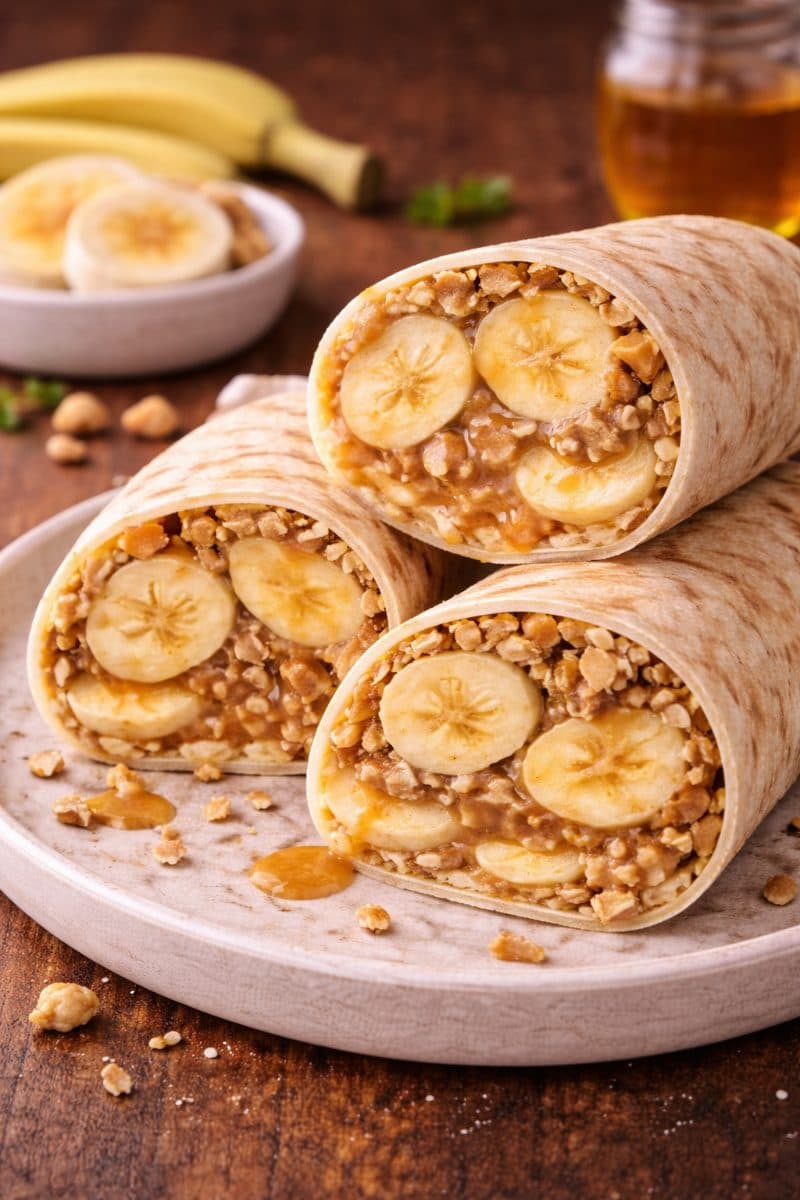 Wrap met banaan & pindakaas (zoet)