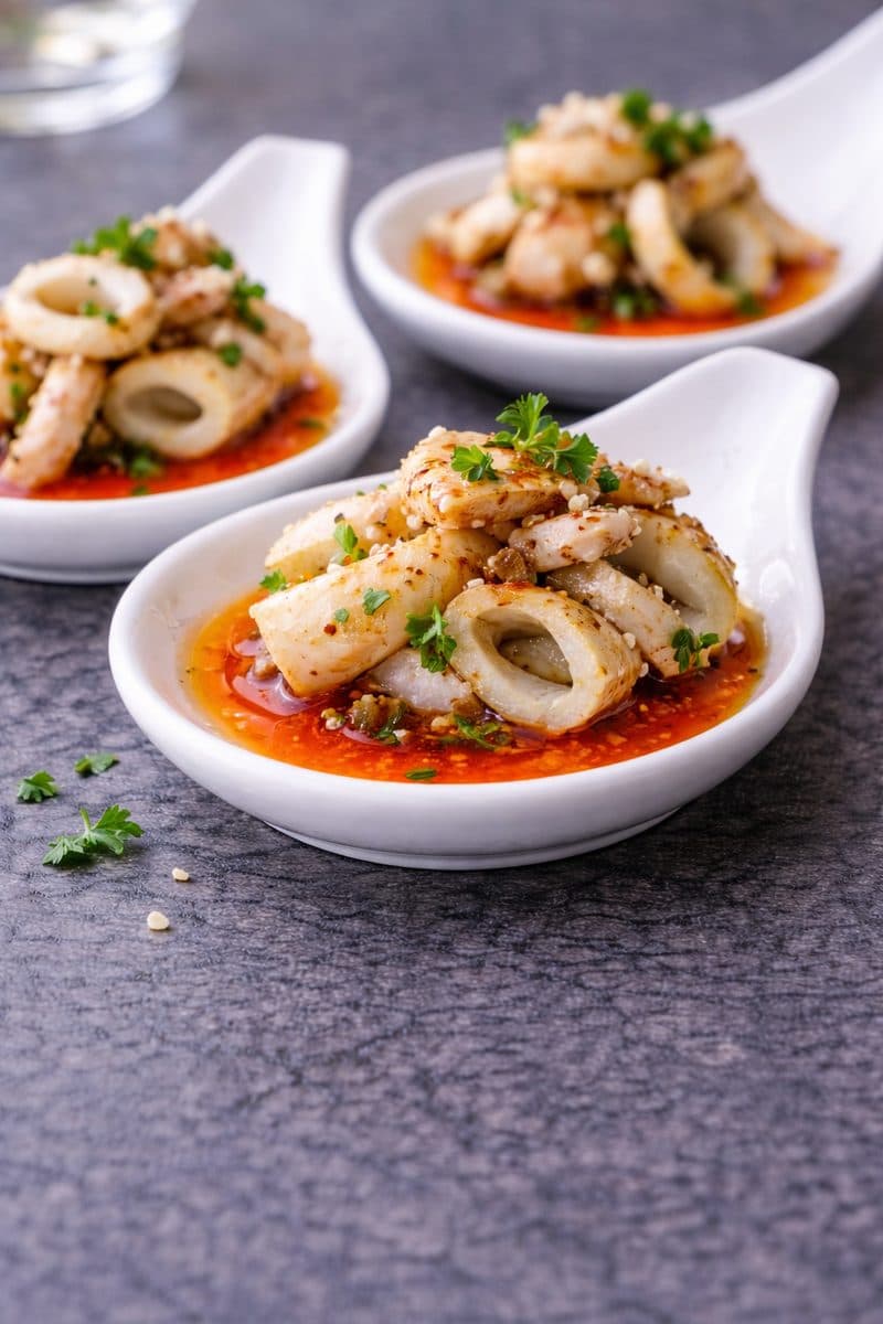 Grilled calamari met peperolie (amuse)