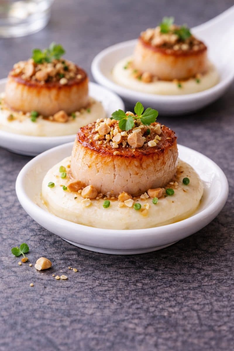 Coquille met Bloemkoolcrème & Hazelnoot (amuse)