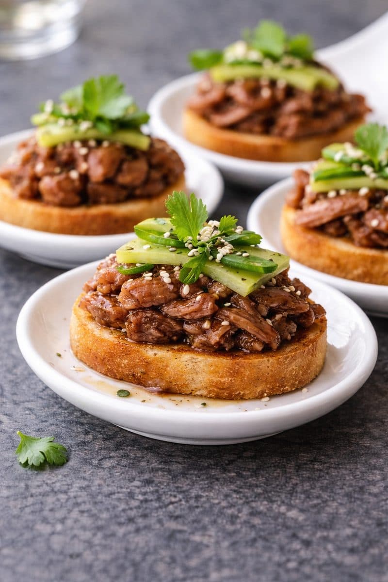 Pulled Duck op Krokant Toastje (amuse)