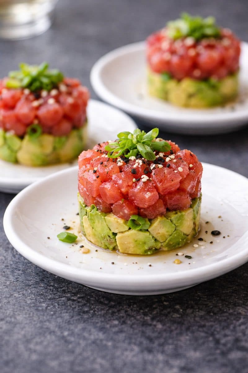 Tonijn Tartaar Amuse met Avocado & Sesam