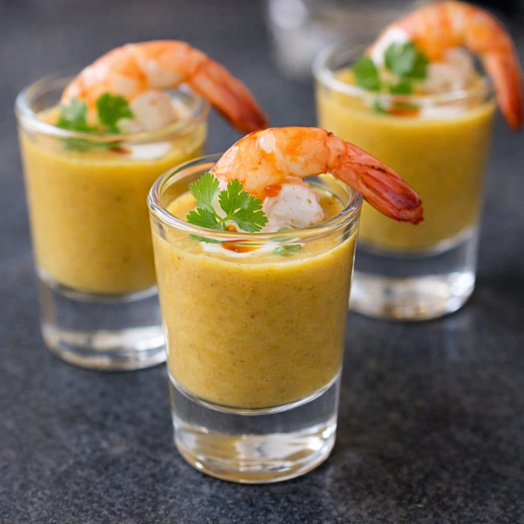 Mini Currysoepje met Garnaal (amuse)