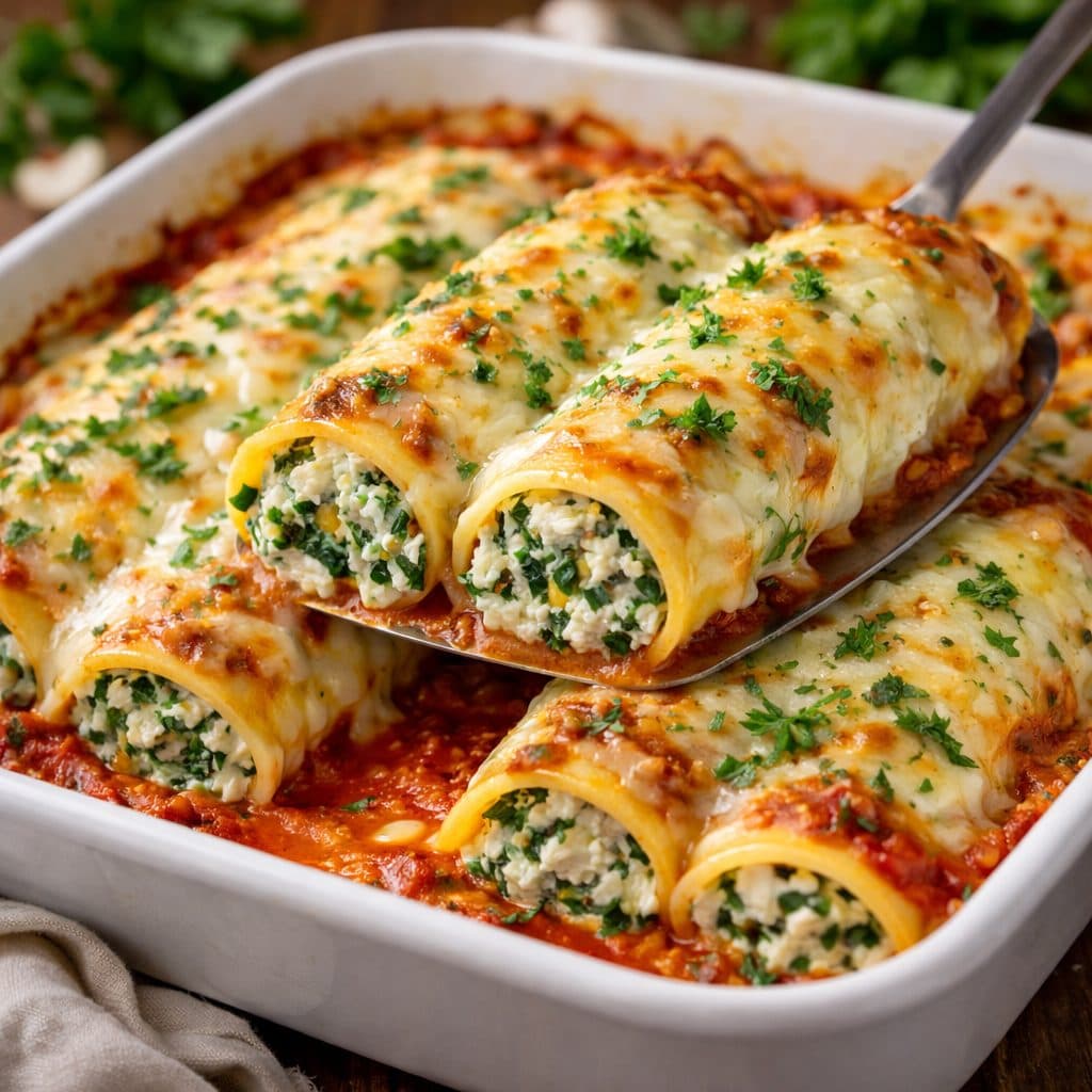 Vegetarische Cannelloni met Ricotta en Spinazie