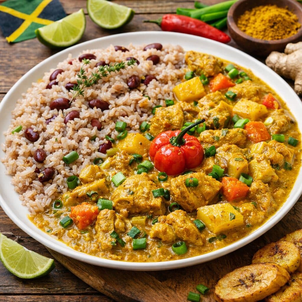 Jamaicaanse Chicken Curry met Rice & Peas – Complete Caribbean maaltijd