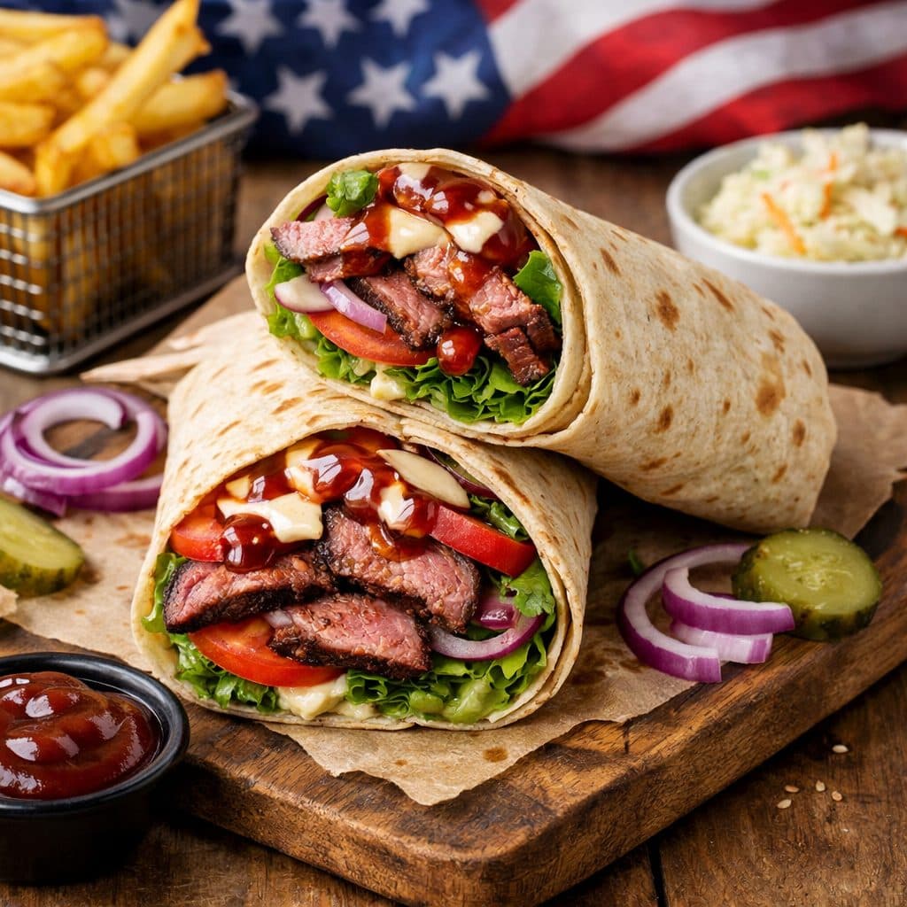 Wrap met gerookte ribeye (American style)