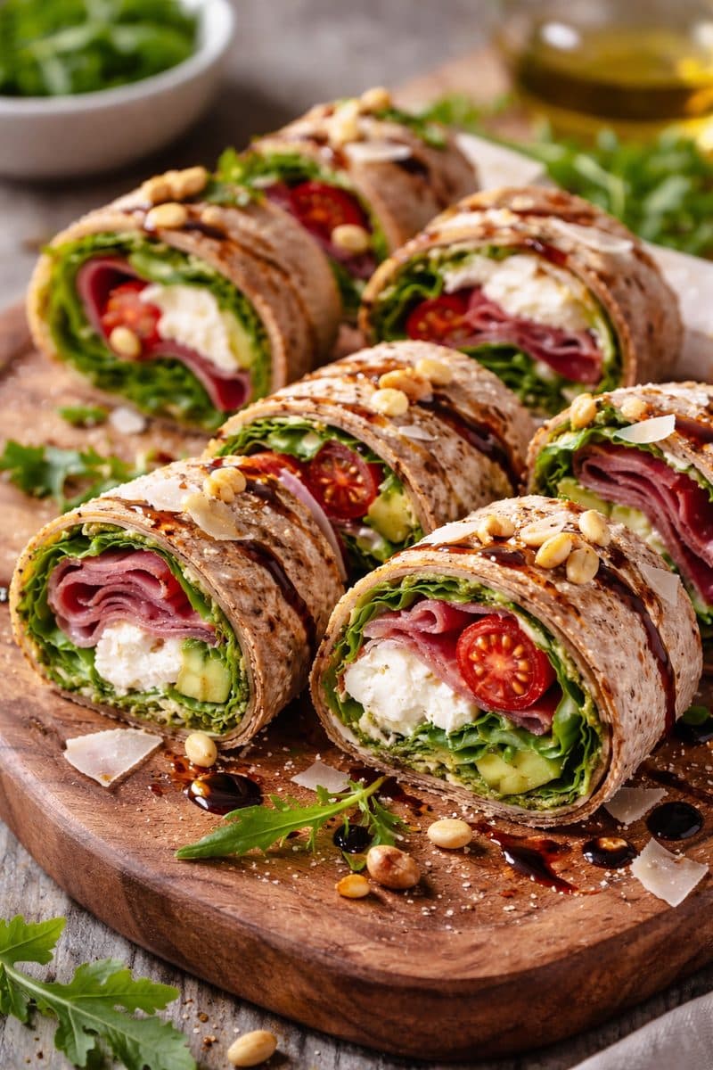 Ultra-luxe volkoren wrap met Schwarzwalder ham, burrata, truffel & balsamicoglaze