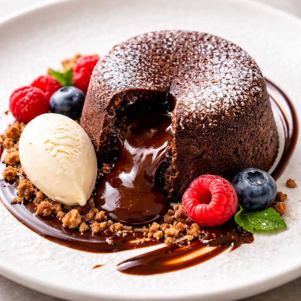 Lava cake met vloeibare kern (moelleux au chocolat)
