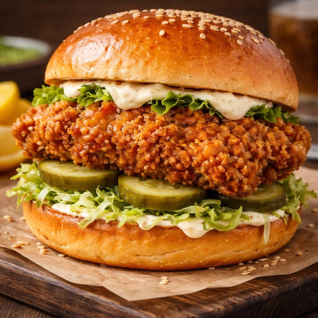 Crispy chicken burger
