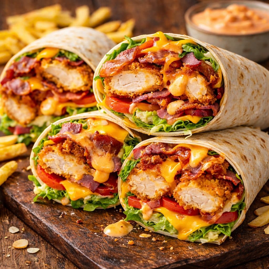 Crispy Chicken Wrap Deluxe (met Kaas & Bacon)