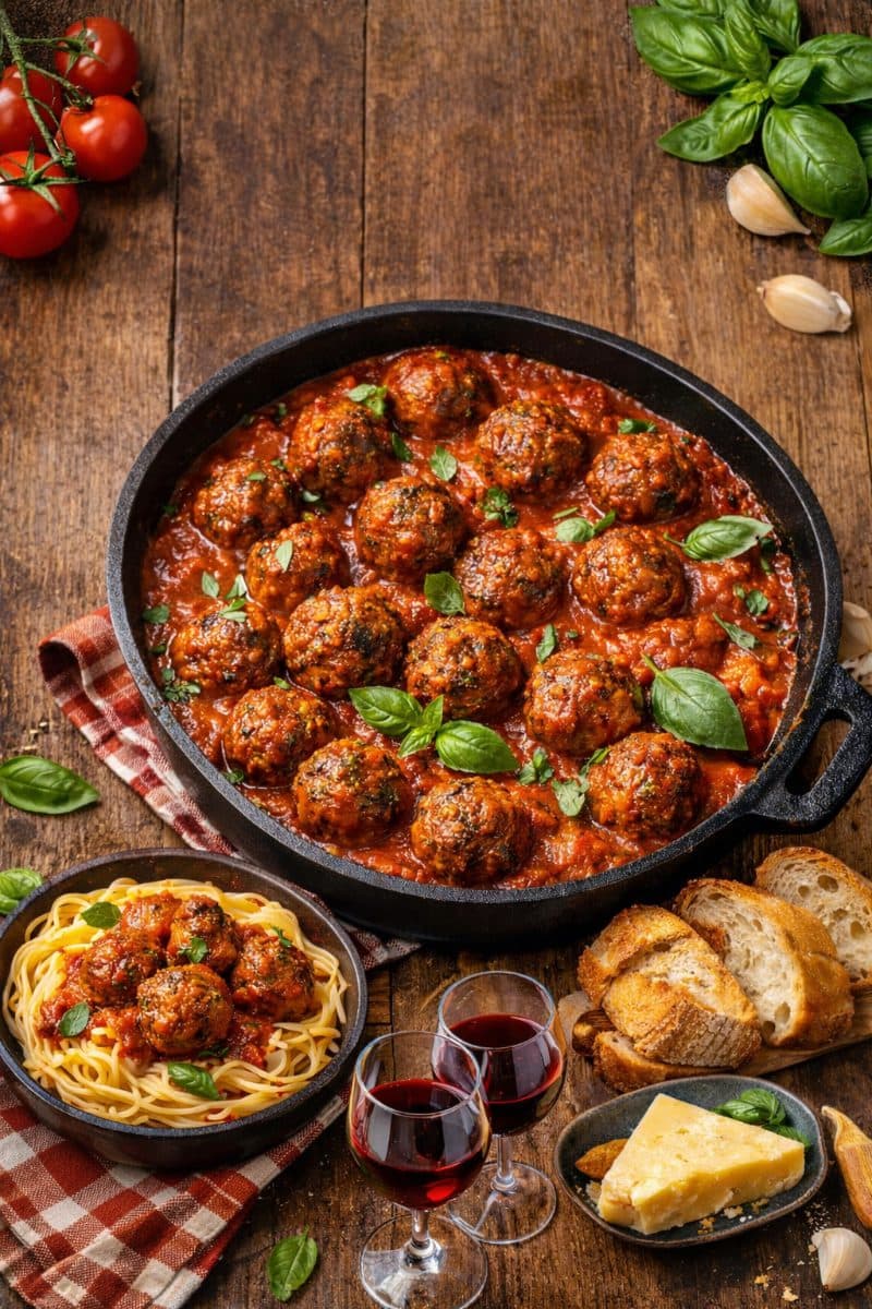 Italiaanse Gehaktballen in Tomatensaus (à la Jamie Oliver)