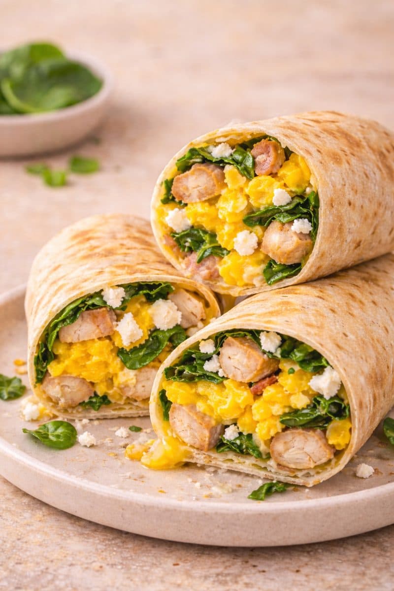 Wrap met kip, spinazie & feta