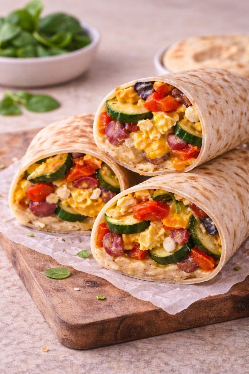 Wrap met hummus & gegrilde groenten