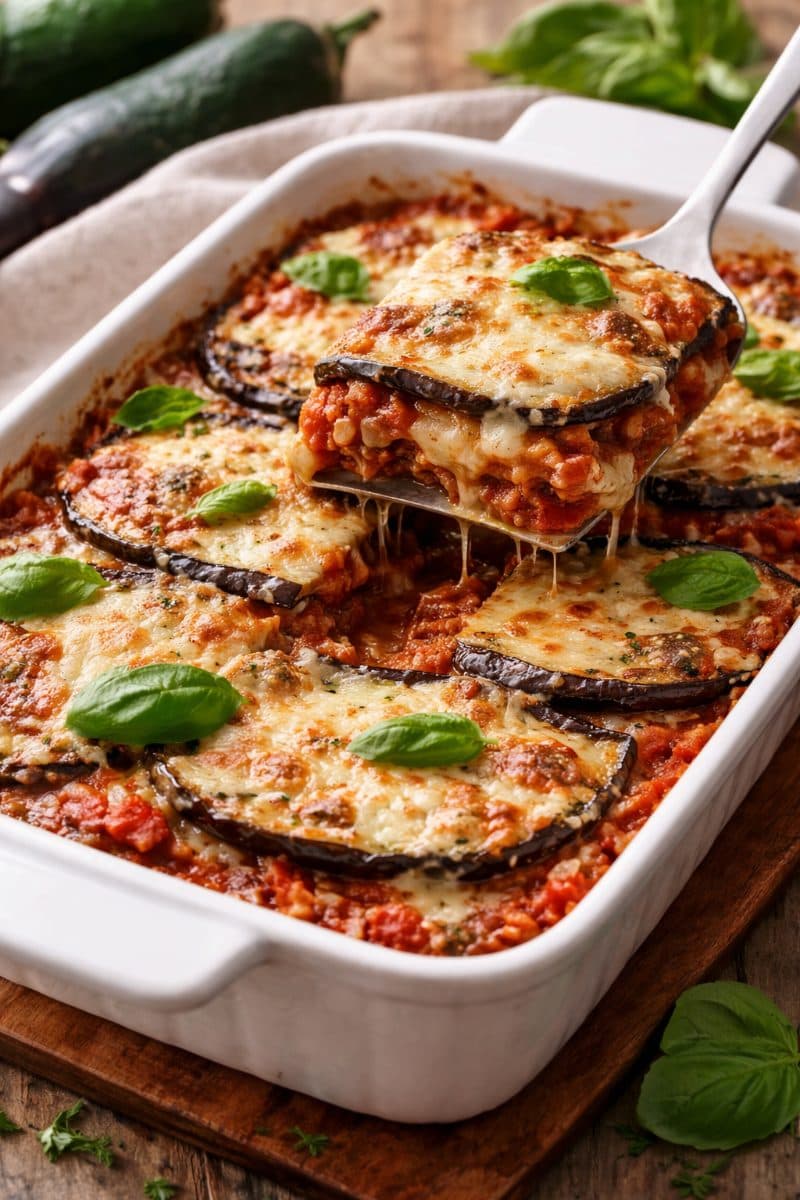 Vegetarische aubergine parmigiana
