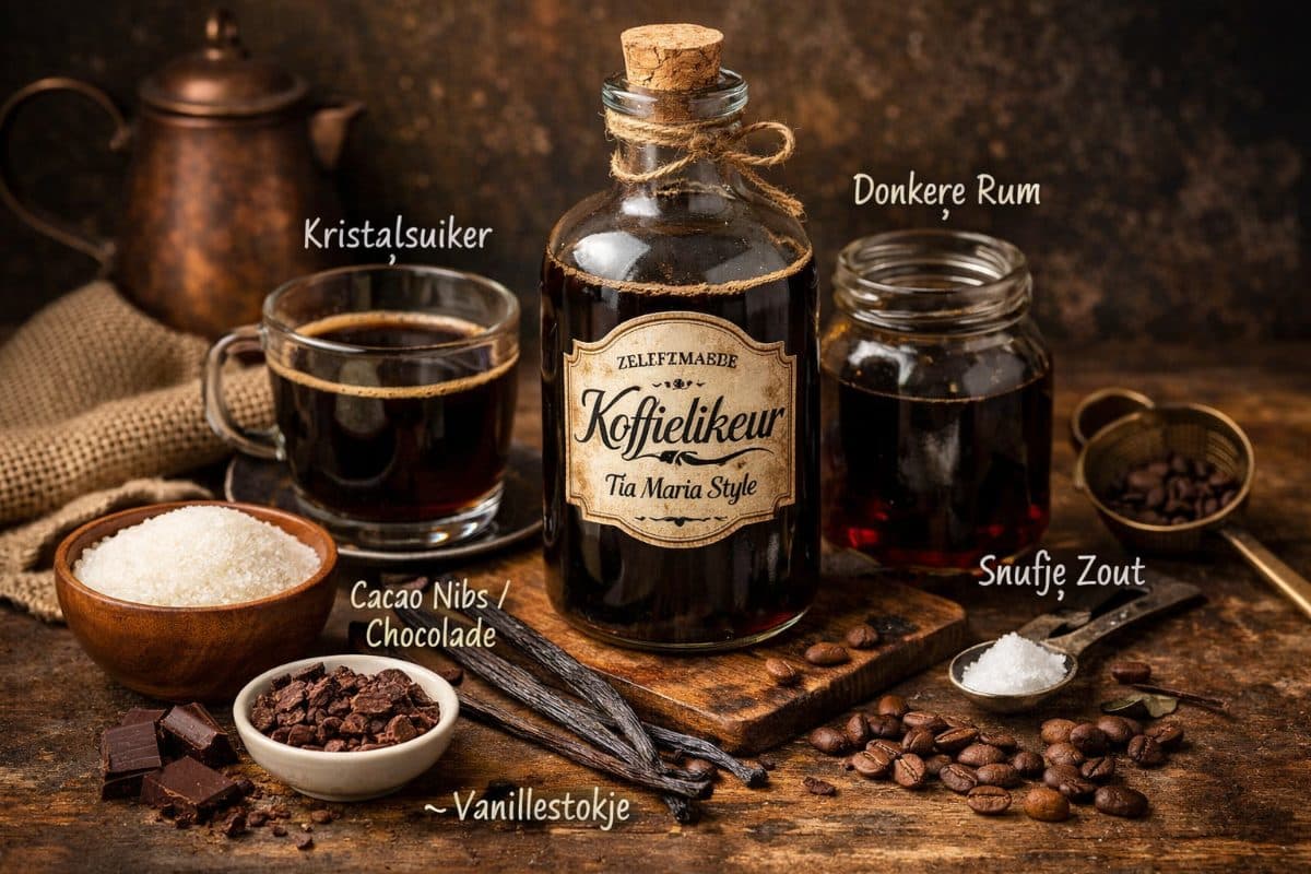 Zelfgemaakte koffielikeur (Tia Maria-style)