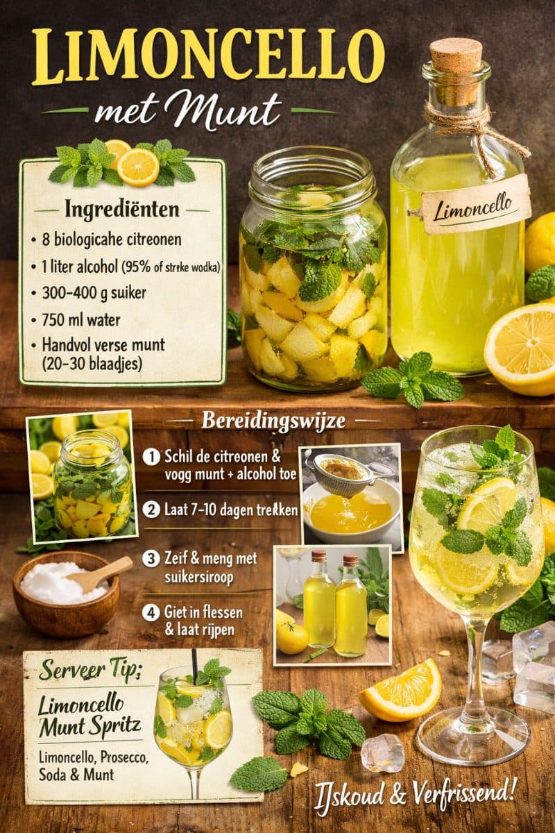Limoncello met munt