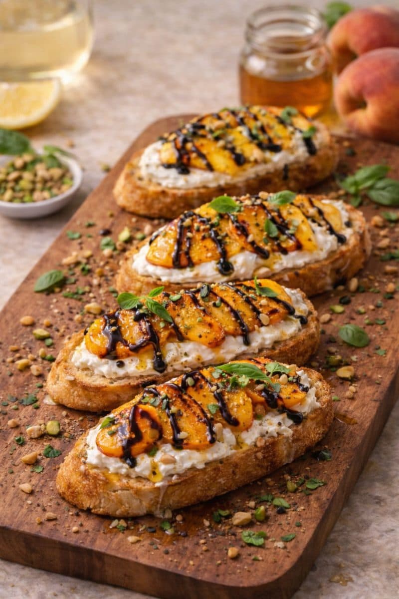 Burrata Gegrilde Perzik Crostini