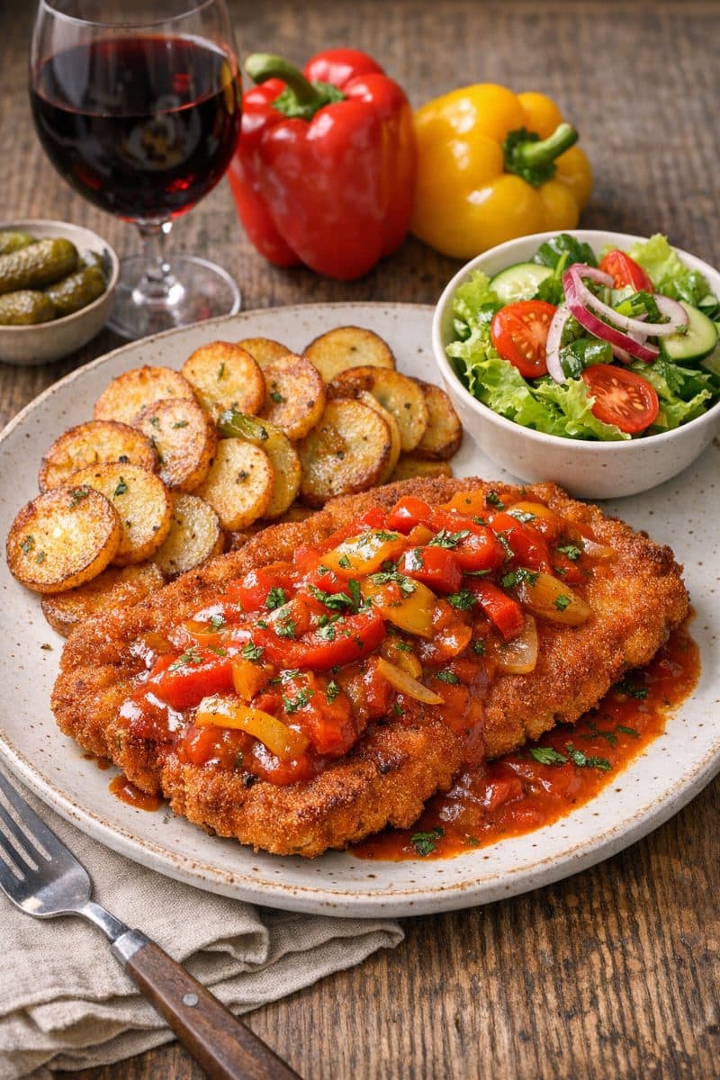 Zigeuner schnitzel met bijgerechten
