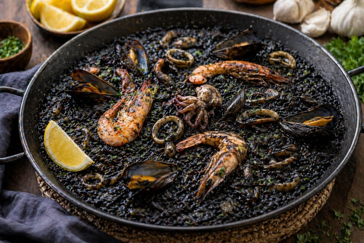 Zwarte paella (arroz negro)