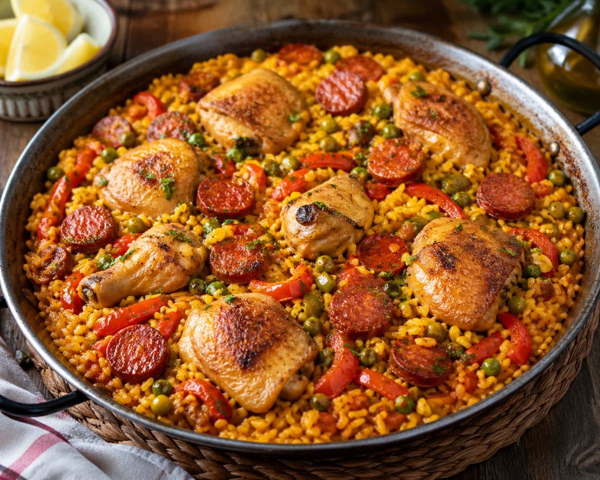 Kip & chorizo paella