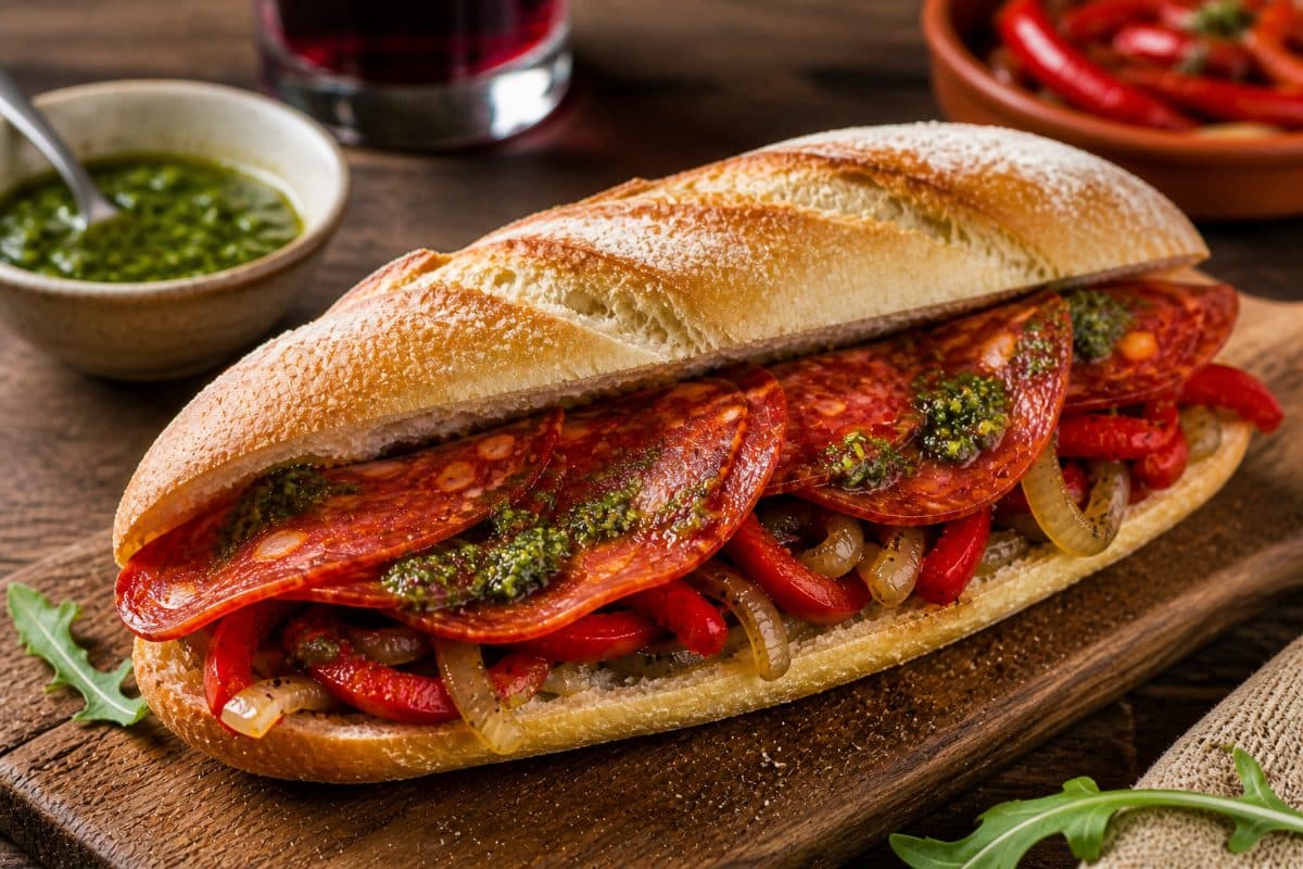 Canarische bakadillo met chorizo: