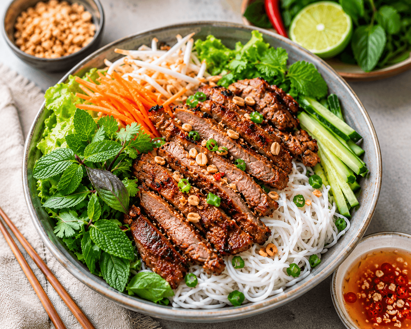 Bun thịt nuong.