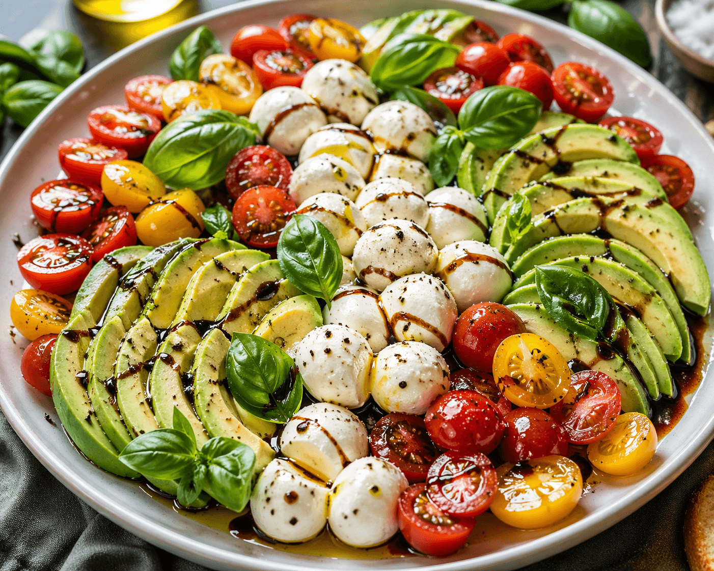 Cheesy Avocado Caprese Platter.