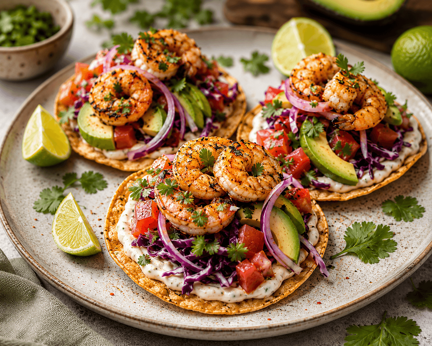 Shrimp tostadas.