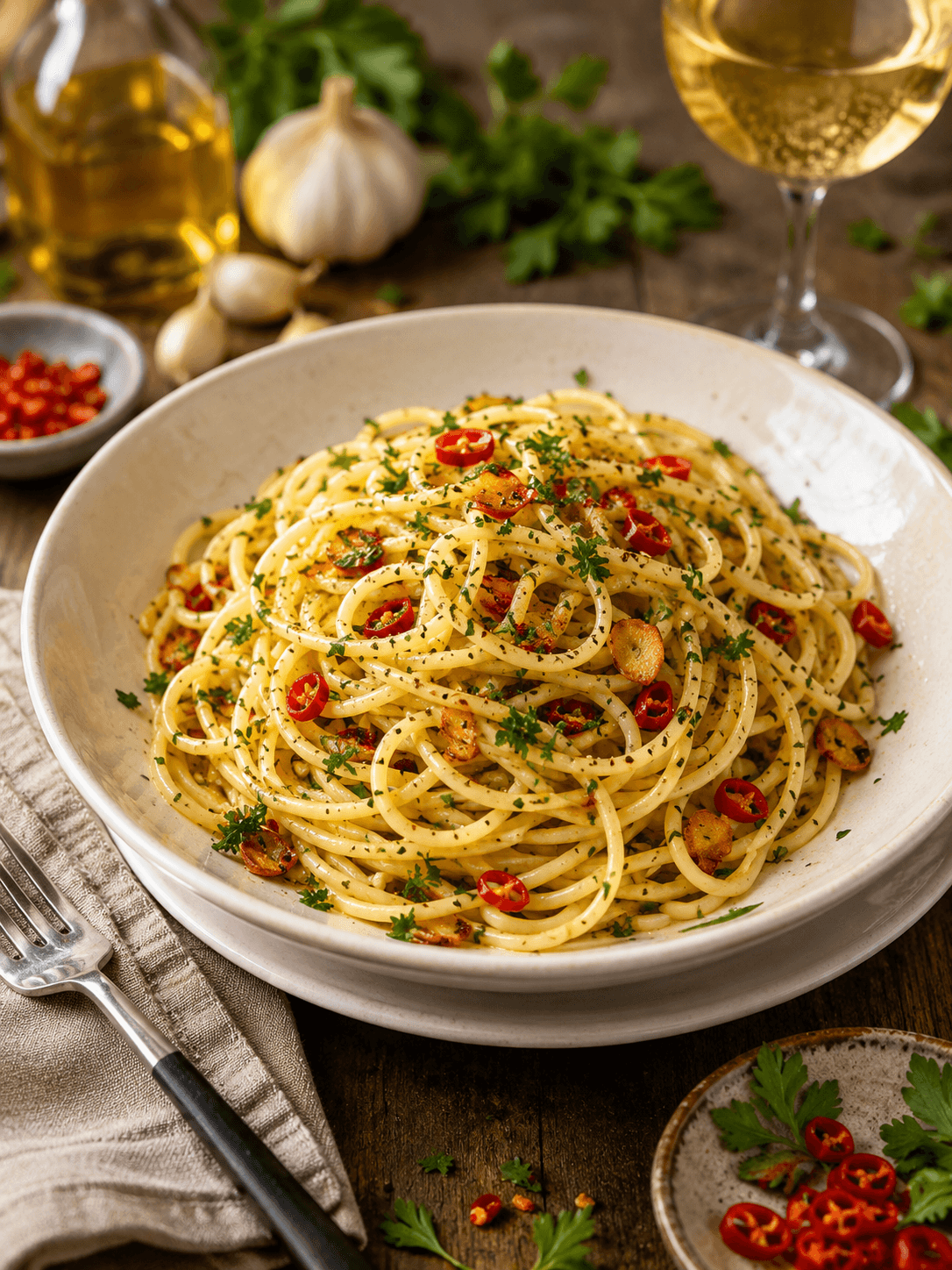 Spaghetti aglio e olio.
