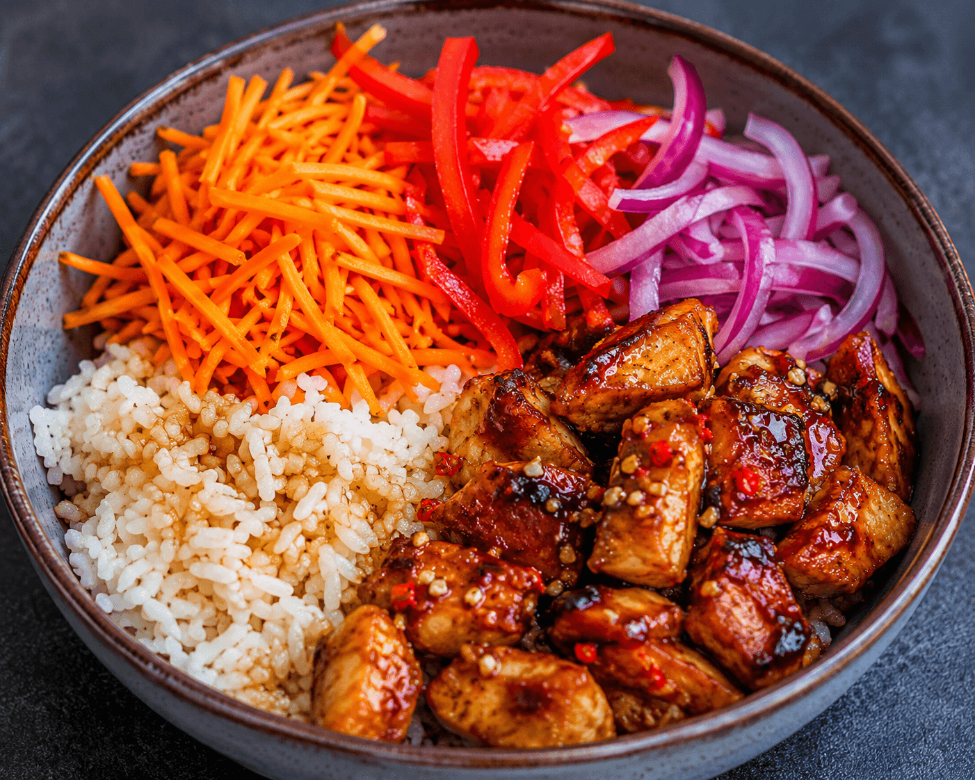 Pittige Kip Piri Piri Pokébowl.
