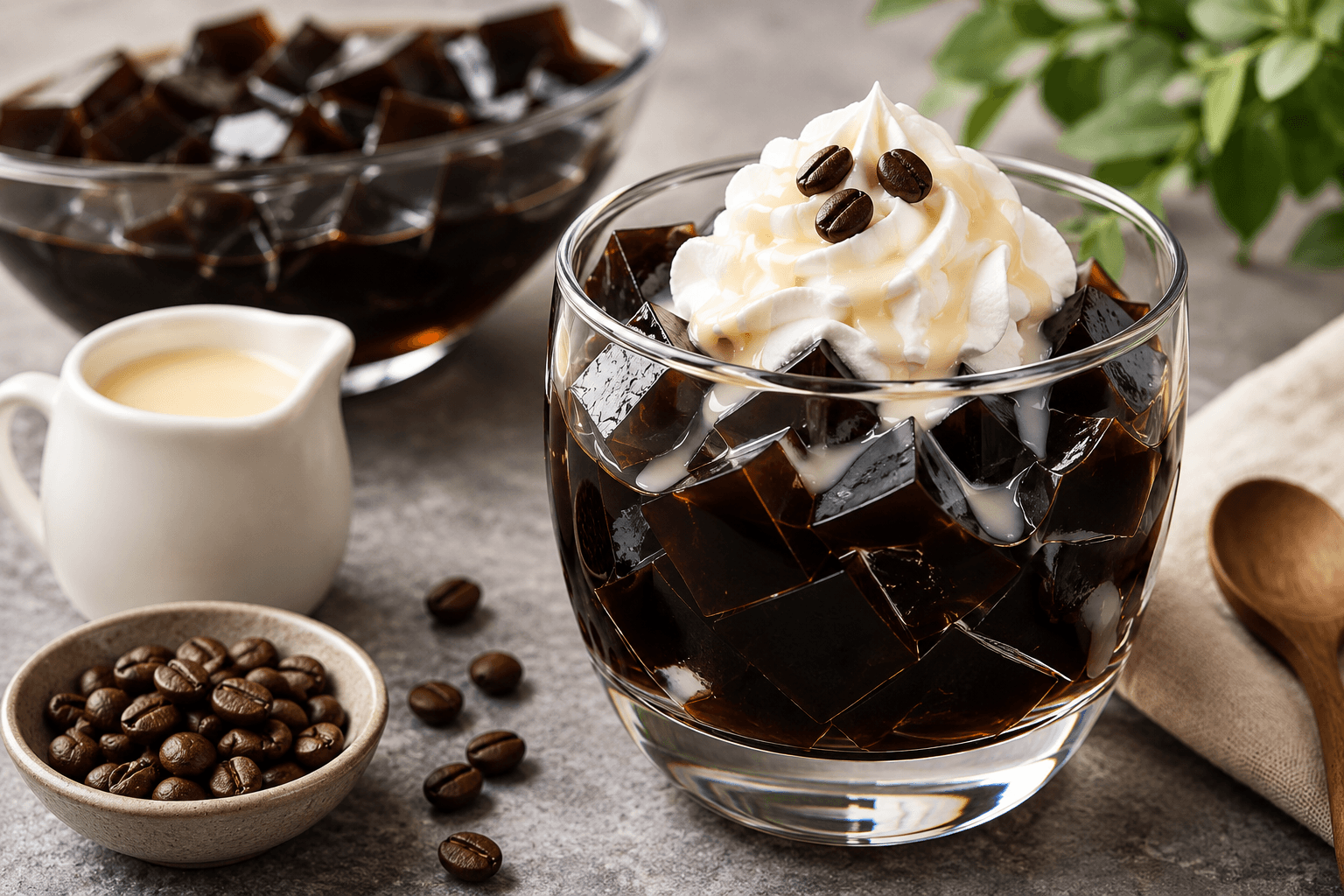Japanse koffie jelly.