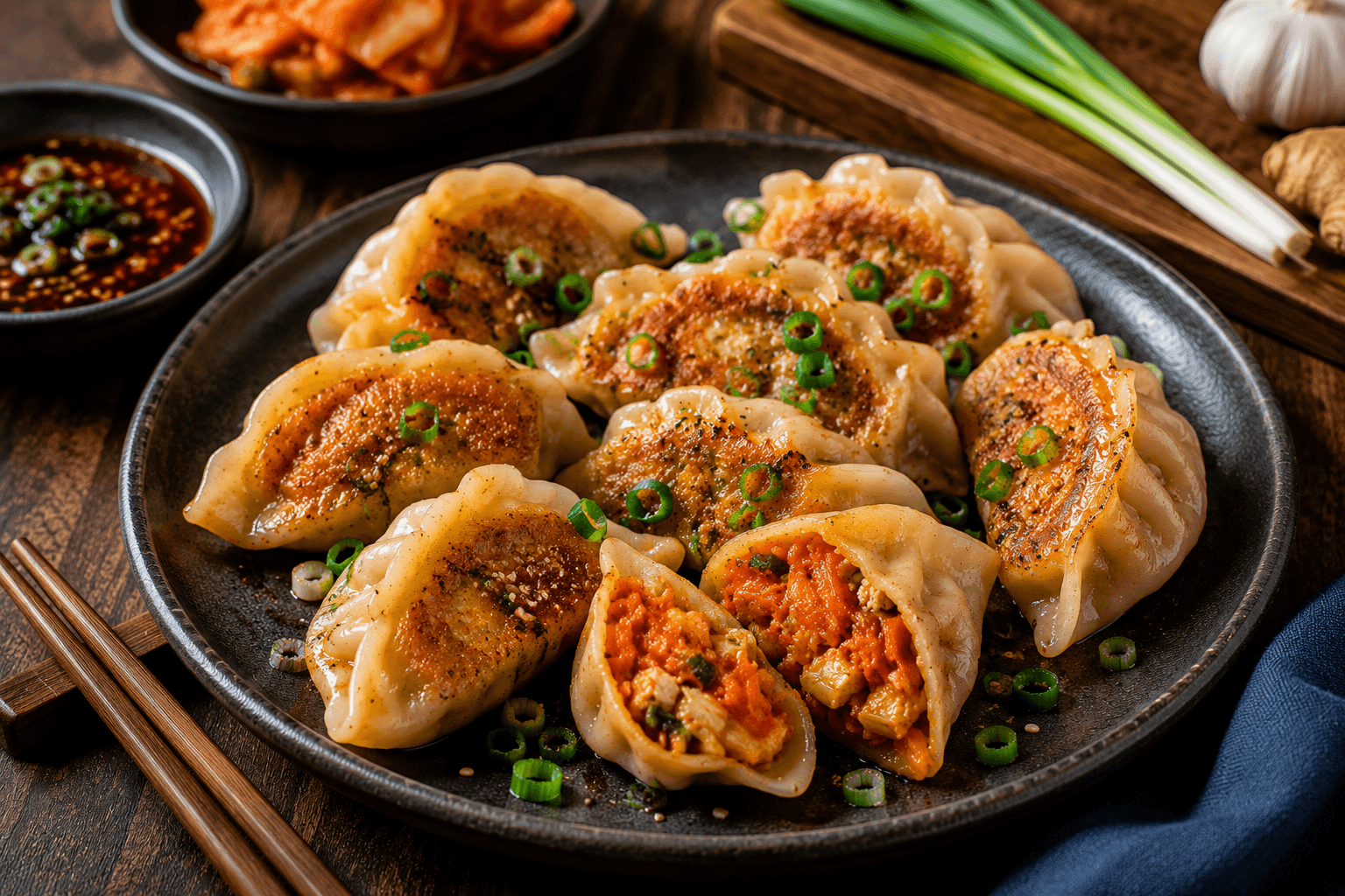 Kimchi Dumplings (Mandu).