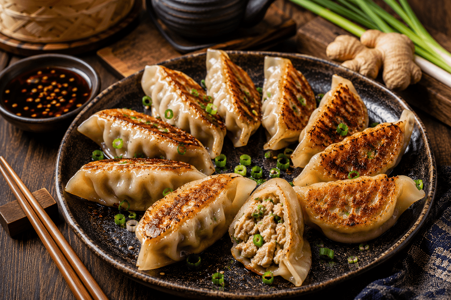 Japanse Gyoza met Kip.