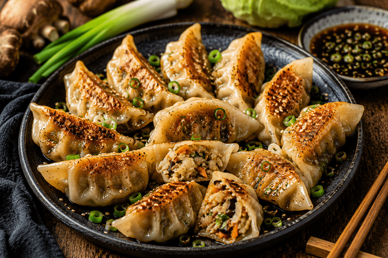 Gyoza met Groenten en Sesam.