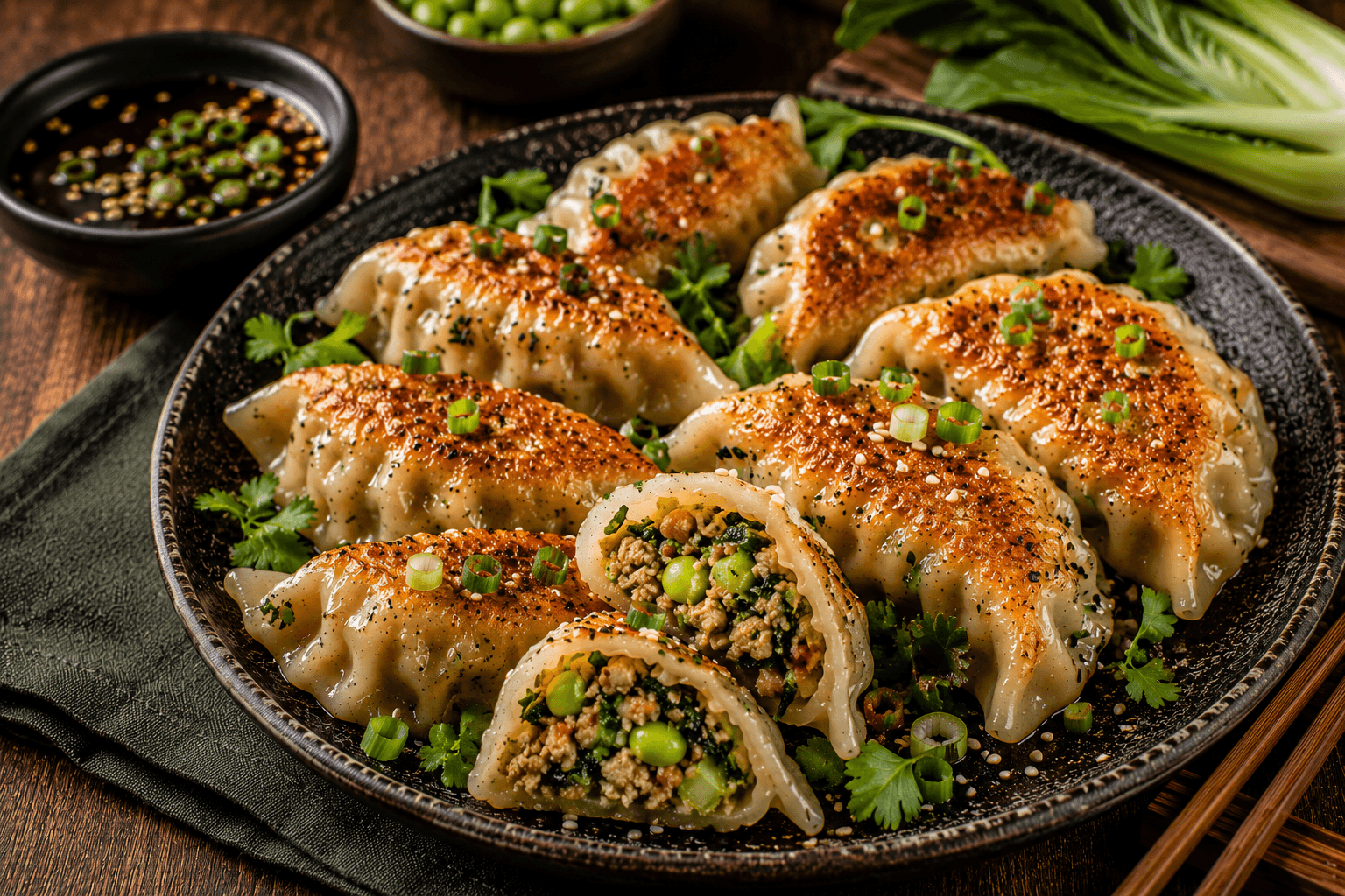 Vegan Dumplings met Tofu en Edamame.