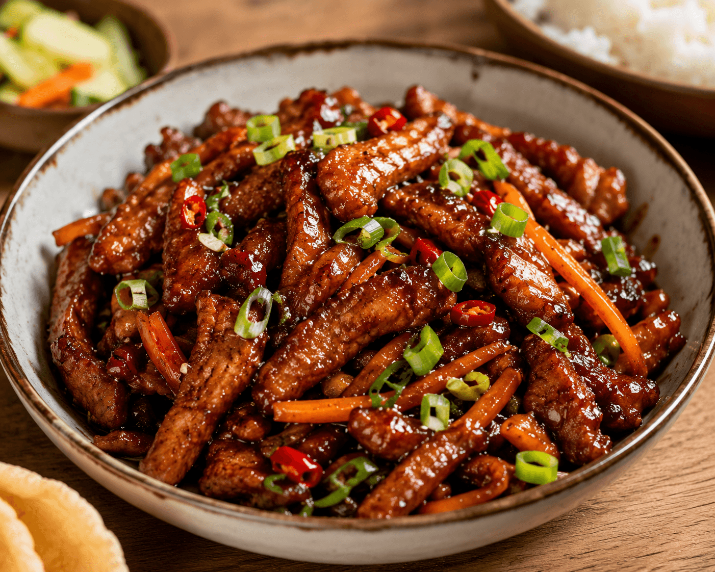 Indische speklapjes in ketjapsaus.