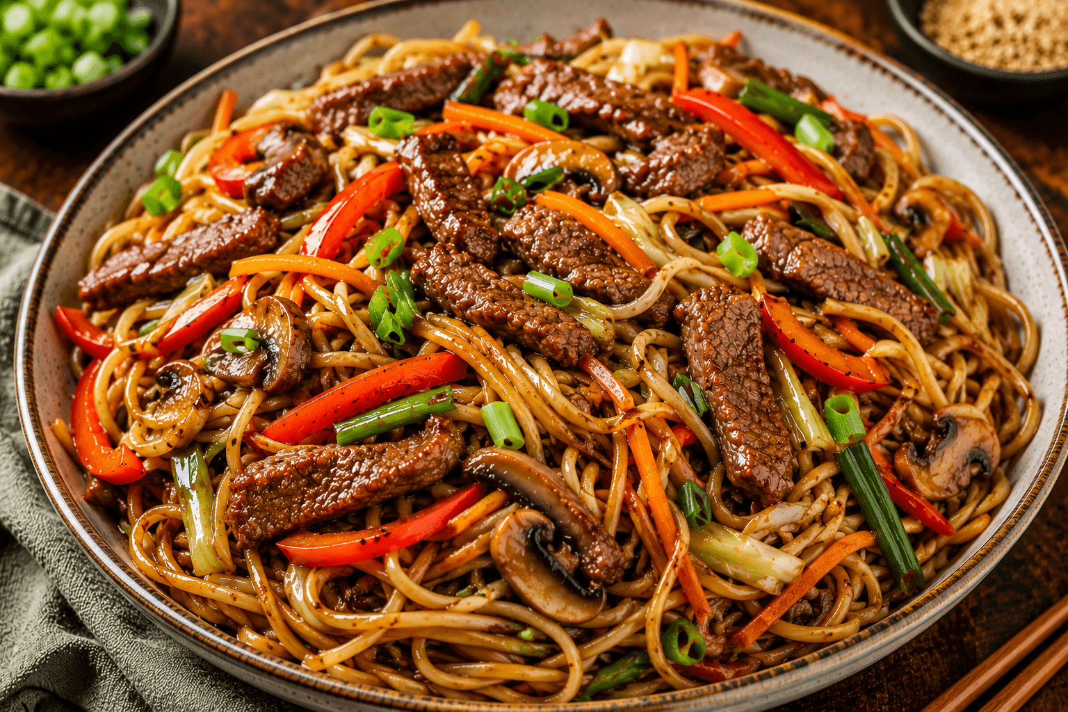 Lo Mein met Rundvlees.