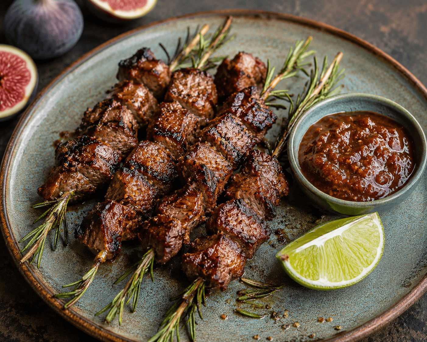 Eendenbrochettes met Vijgenjam.