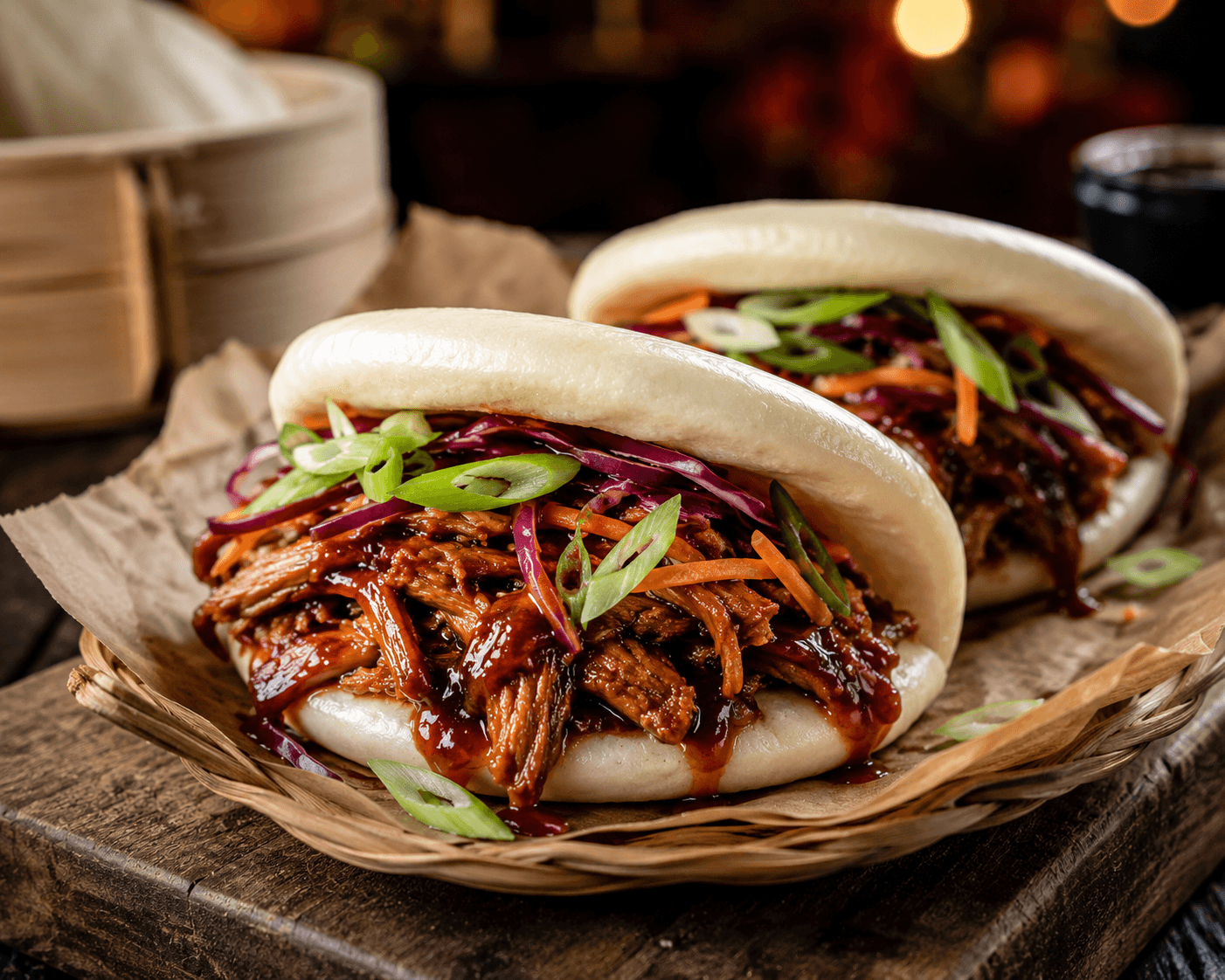 Pulled pork bapao.