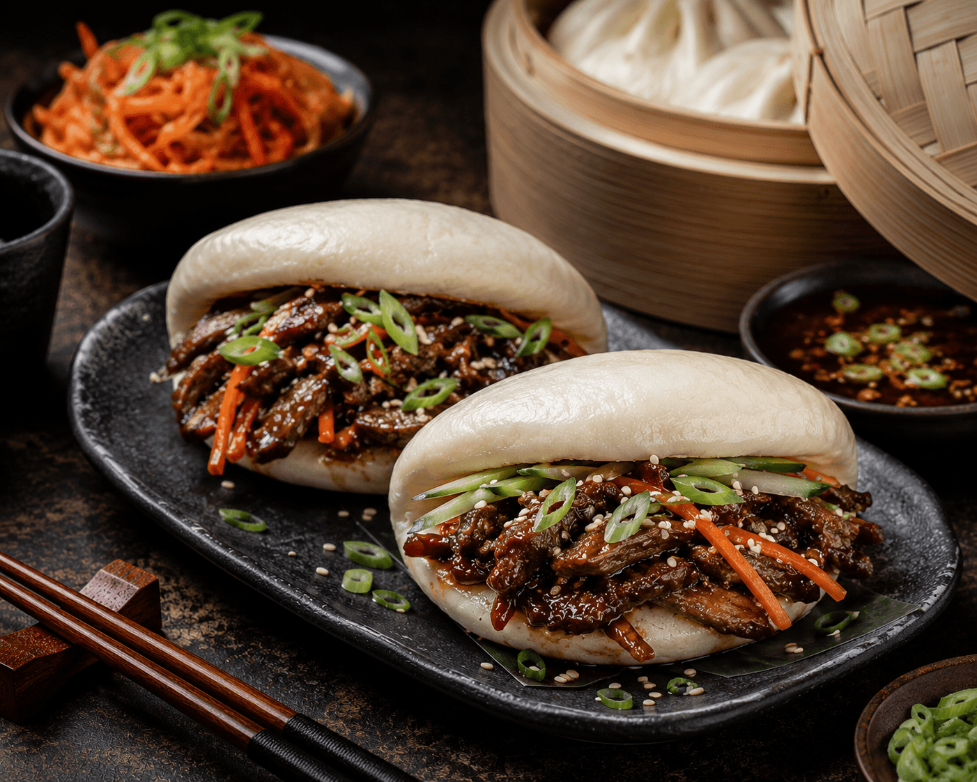 Koreaanse bulgogi bapao.