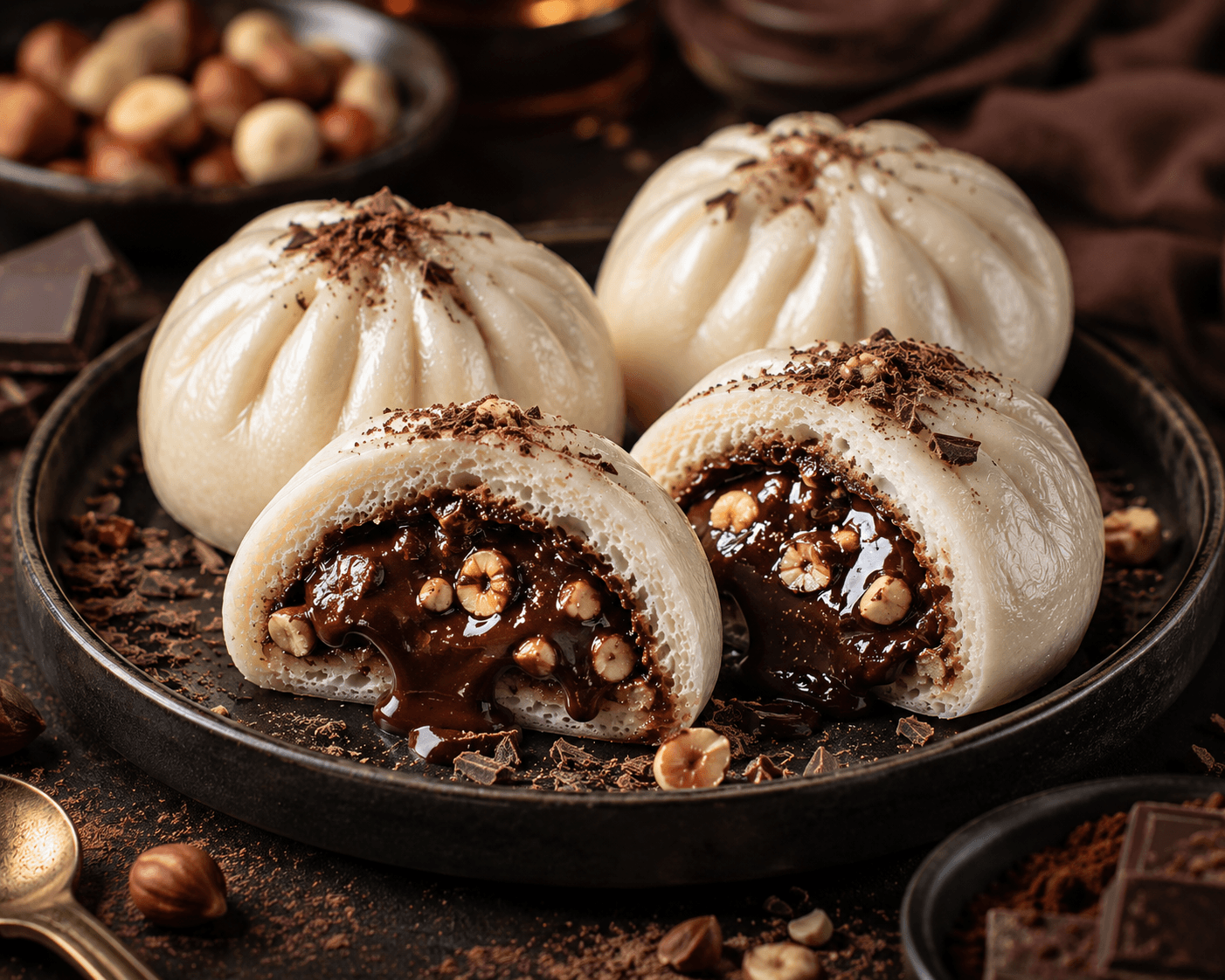 Zoete chocolade-bapao.