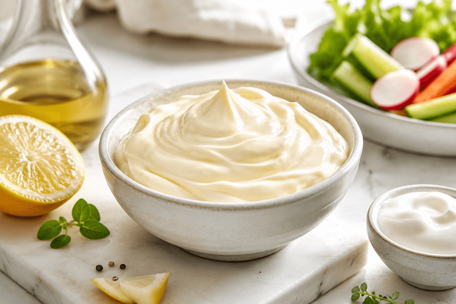 Lichte mayonaise.