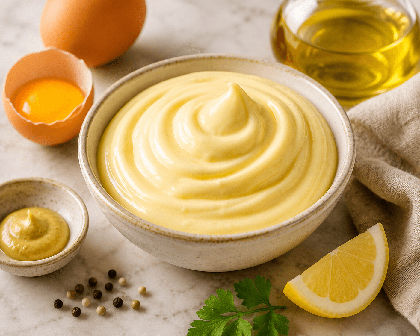 Romige eidooiermayonaise.