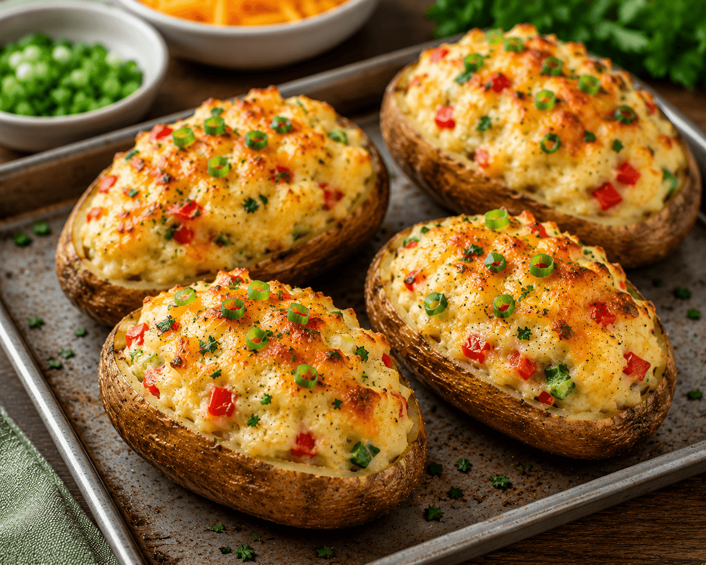 Twice-baked potatoes.