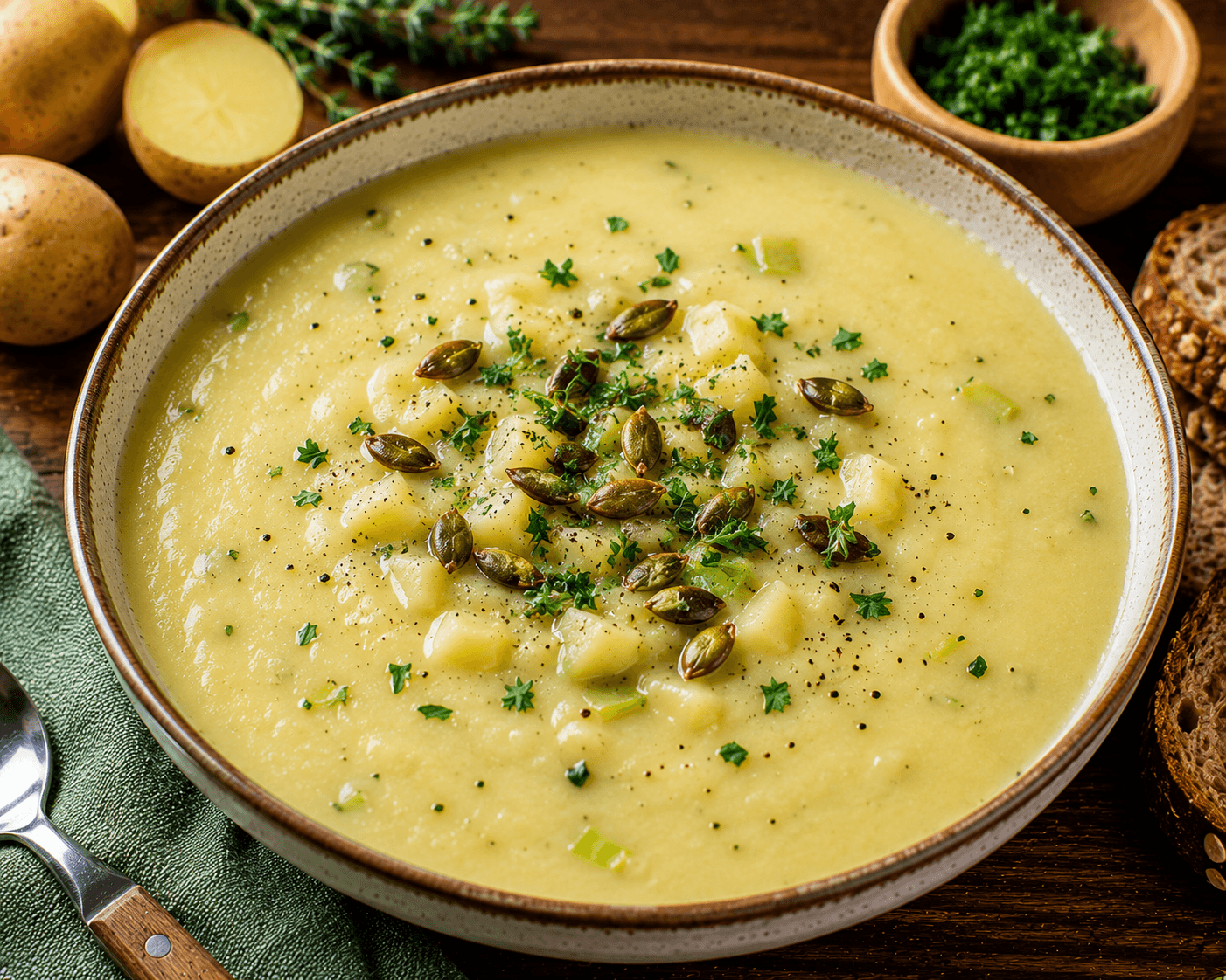 Aardappelsoep.