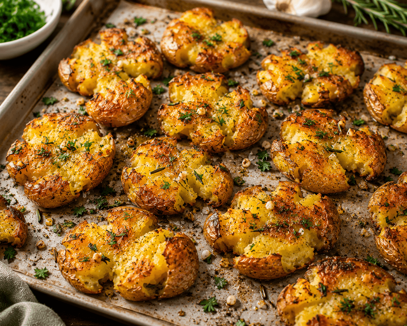 Smashed potatoes.