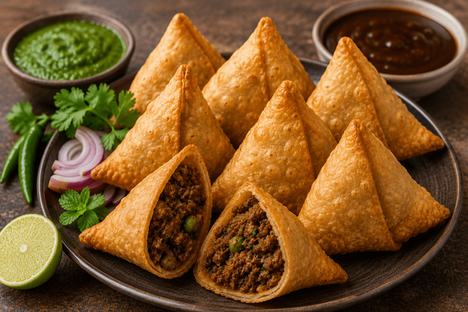 Keema samosa.