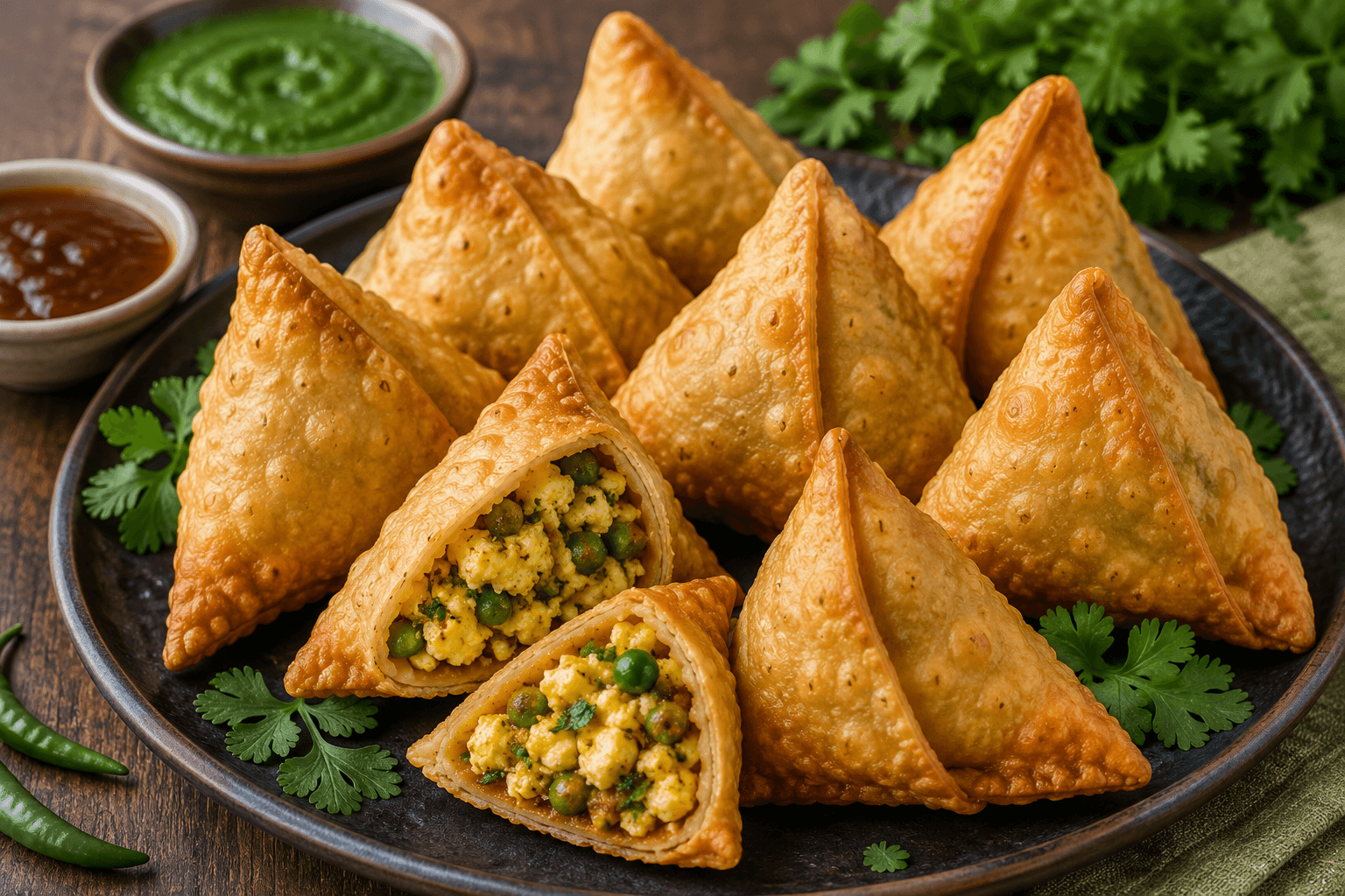 Paneer samosa.