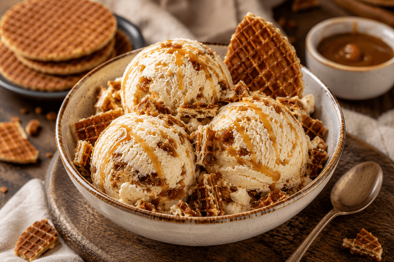 Stroopwafel-Roomijs