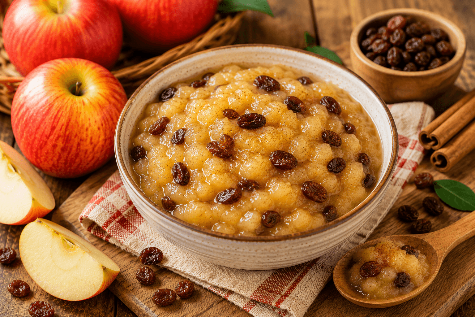 Appelmoes met Rozijnen