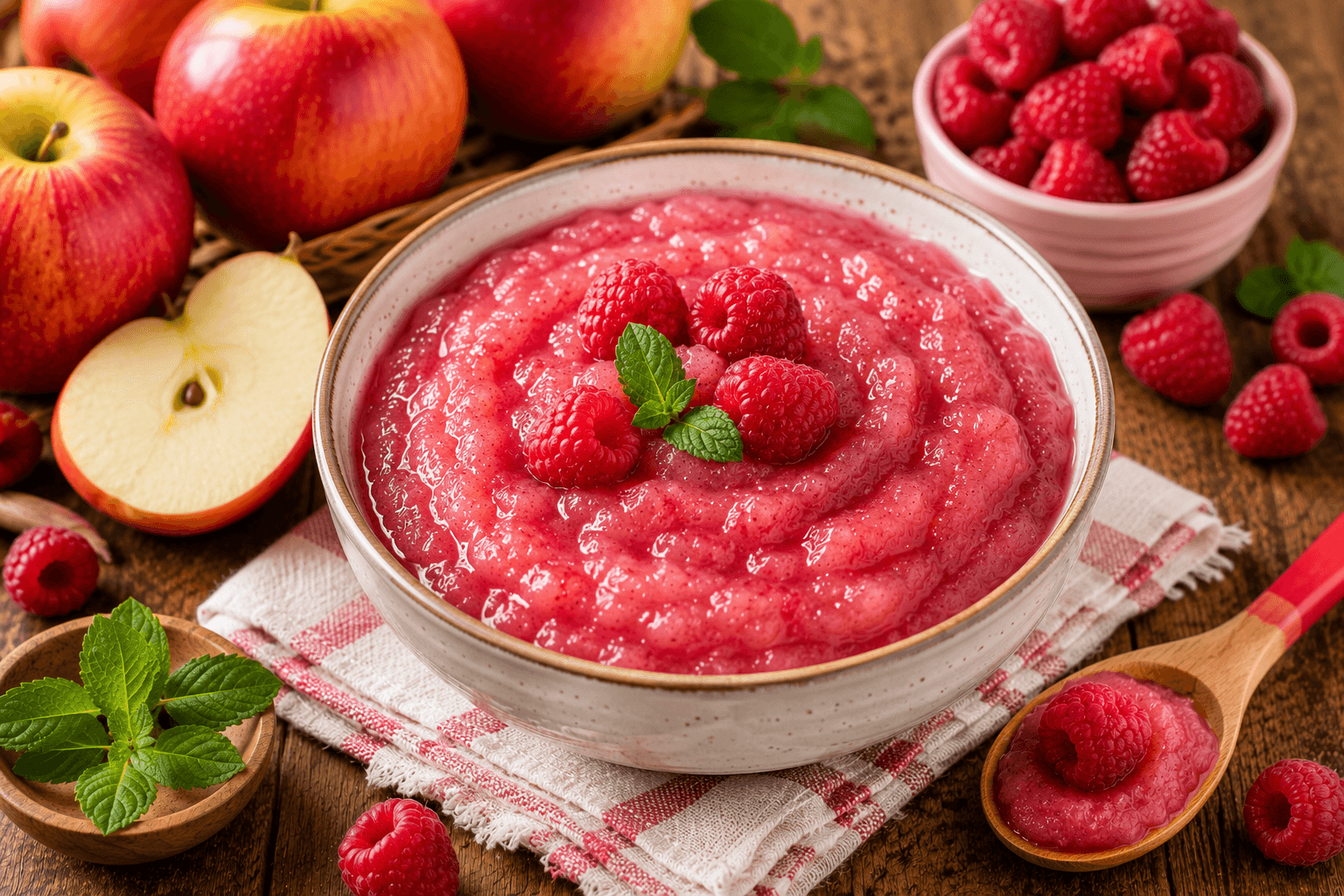 Appelmoes met Frambozen